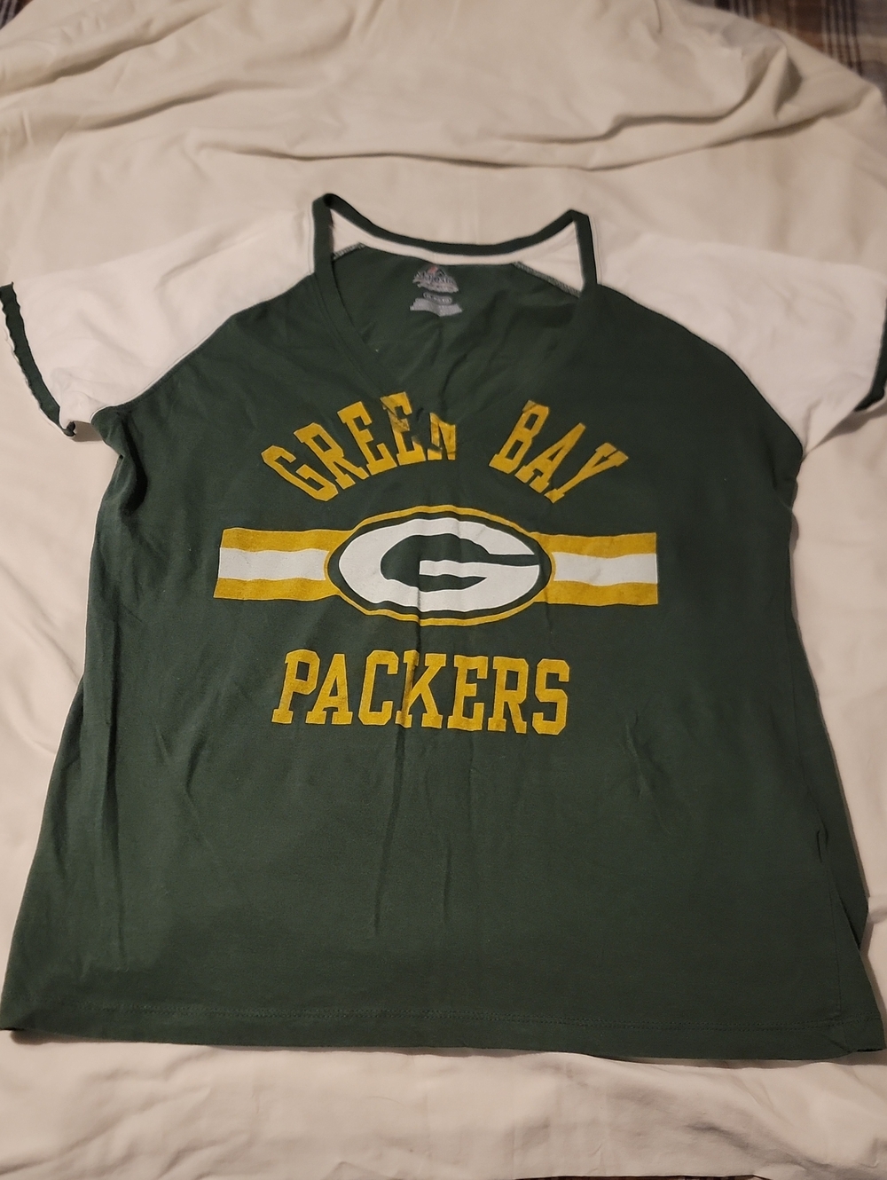 Green Bay Packers Raglan Tee - Green & White